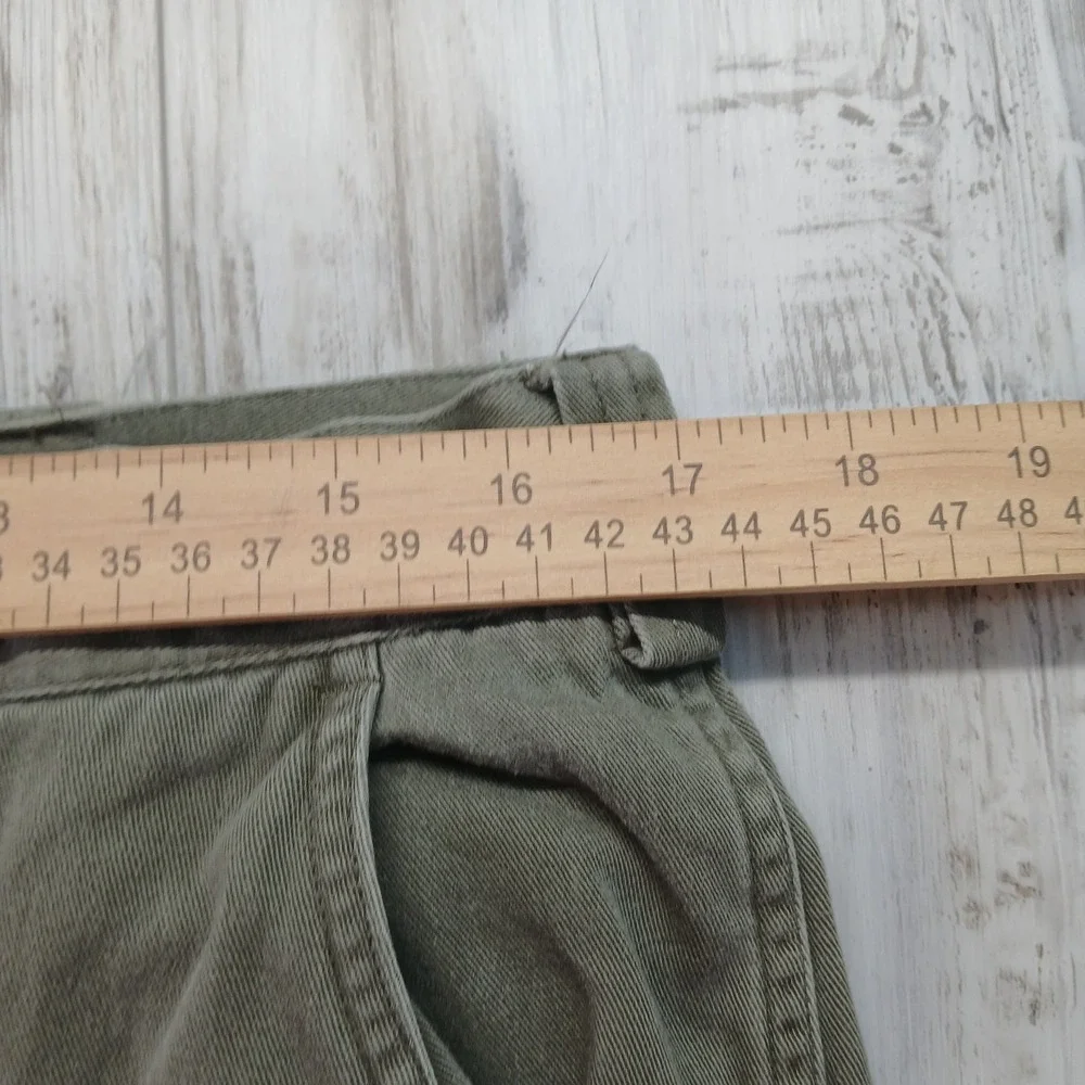 Lee Dungarees Mens Cargo Pants Olive Green Cotton Relaxed Fit 35x30 401-3231